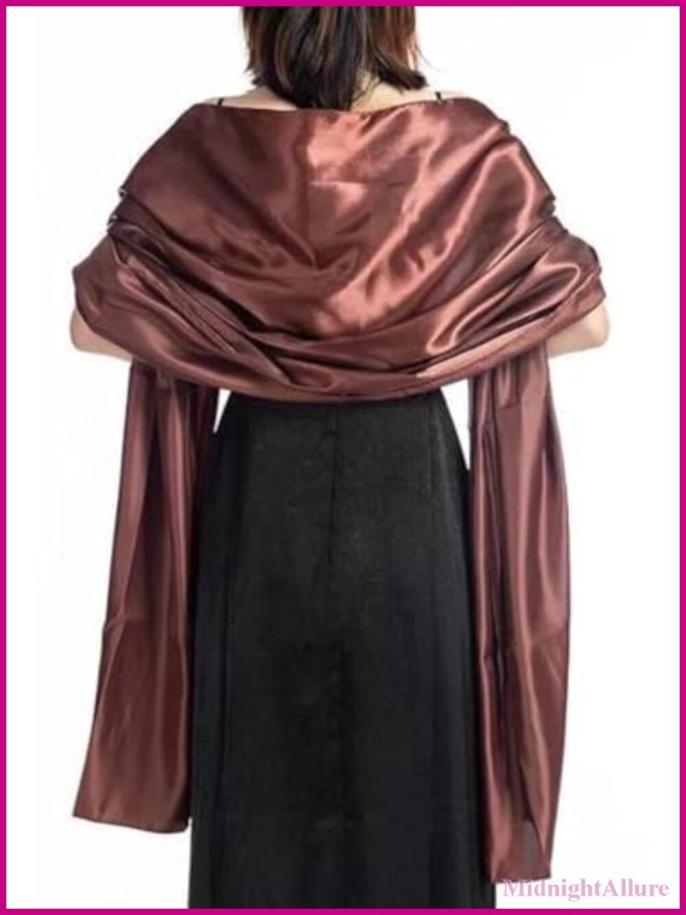 Satin Shawl Wrap Women Wedding Evening Scarf Lightweight Long Stole